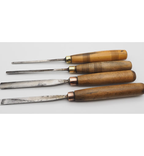 Four Carving Chisels by H. Taylor & Mathieson
