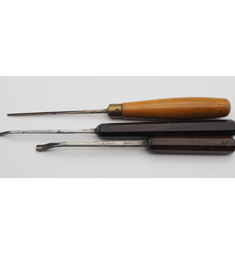 3 Good Profile Early Carving Chisels by Henry Taylor