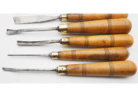 Rare Early Set of 10 Carving Chisels by Mathieson