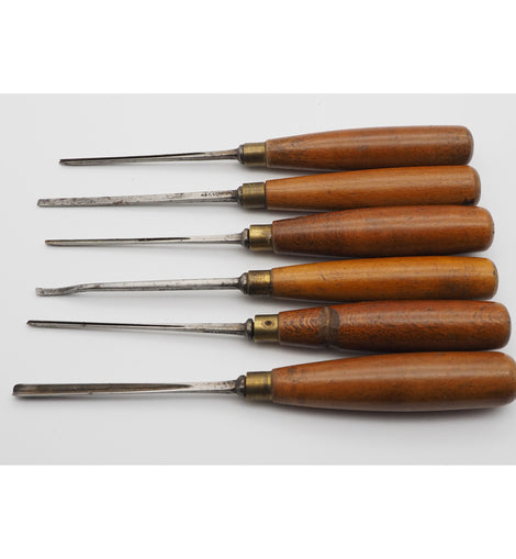 Good Set of 6 Carving Chisels by M & C of London