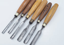 Six Boxwood Handled Cabinetmakers Gouges - Tool Bazaar