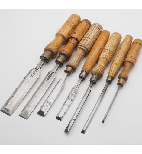 Set of 7 Various Bevel-Edged Chisels