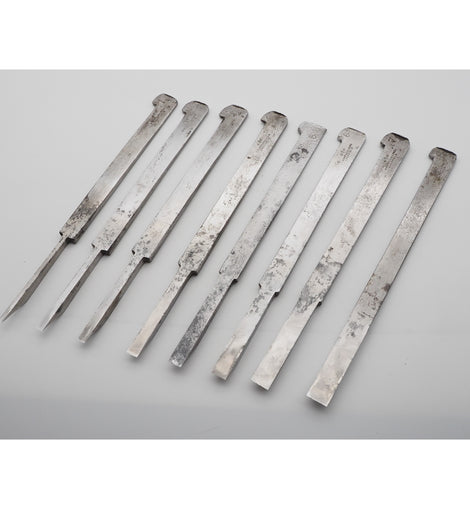 Good Clean Set of 8 Marples Plow Irons