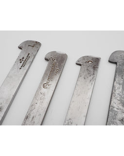 Good Set of 8 Plow Plane Irons. Mixed Makers