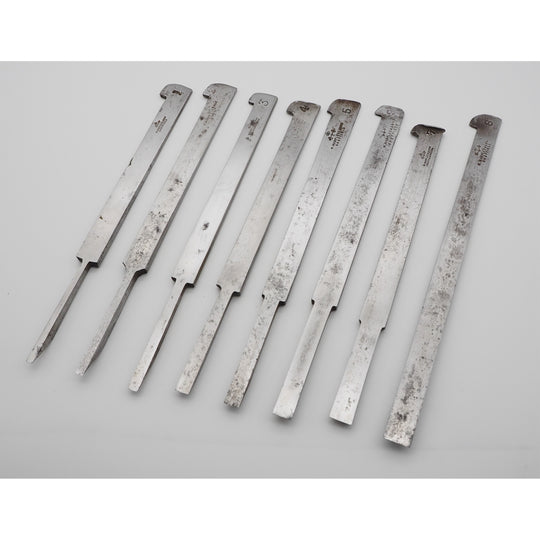 Fine Clean Set of 8 Plow Irons by Marples