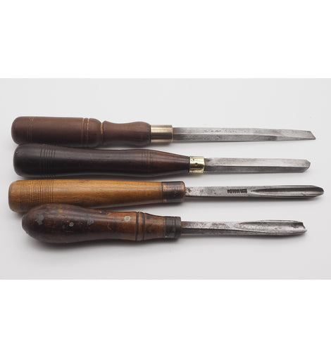Four Good Woodturning Chisels and Gouges