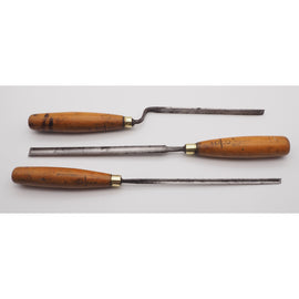 Set 3 Small Boxwood Handled Paring Gouges