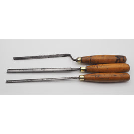Set 3 Small Boxwood Handled Paring Gouges