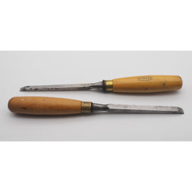 Two Boxwood Handled Sash Mortice Chisels