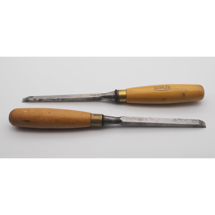 Two Boxwood Handled Sash Mortice Chisels