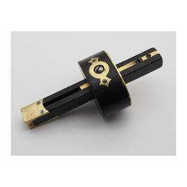 Early Ebony & Brass Oval Mortice Gauge