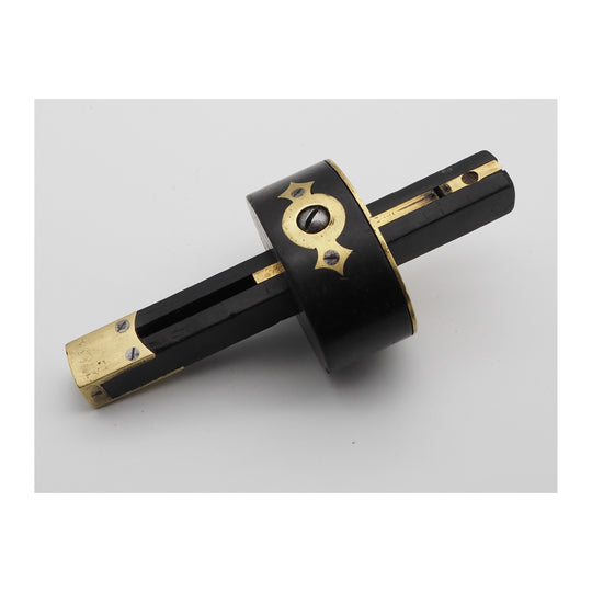Early Ebony & Brass Oval Mortice Gauge