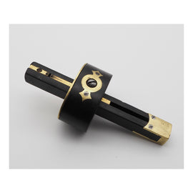 Early Ebony & Brass Oval Mortice Gauge