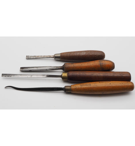 4 Small Antique Carving Chisels