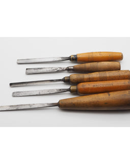 5 Good Antique Caving Gouges