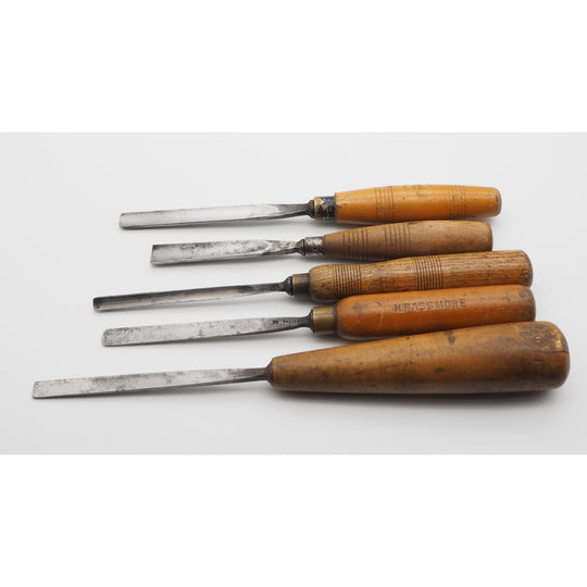 5 Good Antique Caving Gouges
