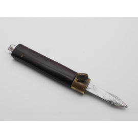 Rare Rosewood & Brass Mount Cutting Knife