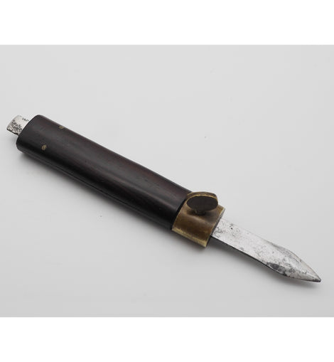 Rare Rosewood & Brass Mount Cutting Knife