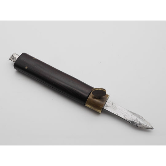Rare Rosewood & Brass Mount Cutting Knife