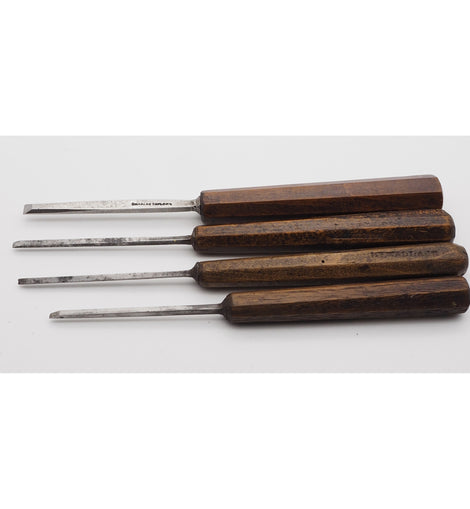 Four Small Early 19th Century Chisels With Octagonal Handles