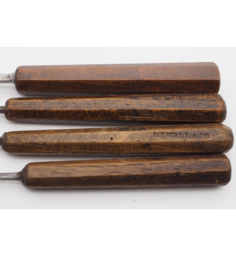 Four Small Early 19th Century Chisels With Octagonal Handles