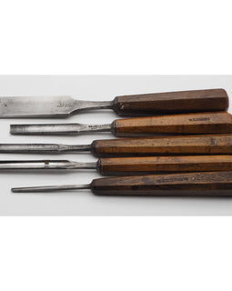 Five Good Early Gouges With Octagonal Handles