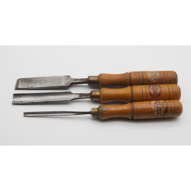 Three Mathieson Chisels With Trade Labels
