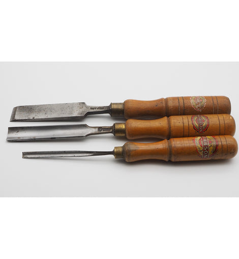 Three Mathieson Chisels With Trade Labels
