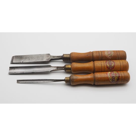 Three Mathieson Chisels With Trade Labels