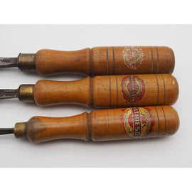 Three Mathieson Chisels With Trade Labels