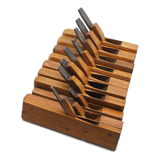 Superb Set of 10 Small Pattern Makers Planes