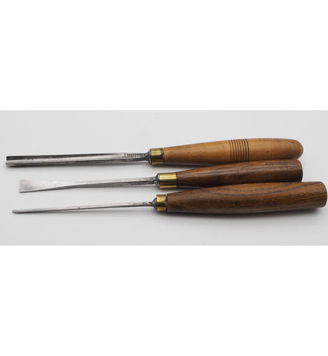 3 Good Small Carving Chisels by Addis & C. Hill