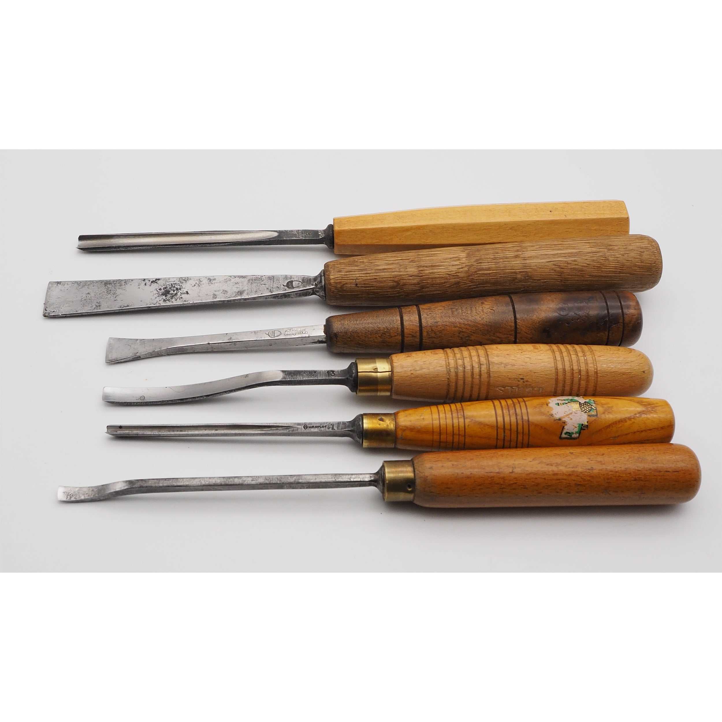 6 Early Henry Taylor Carving Chisels
