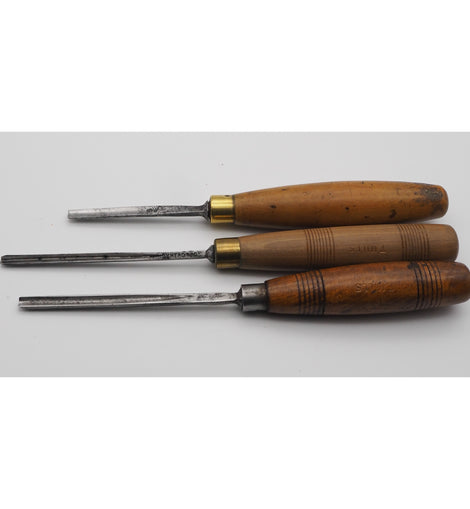 3 Small Size Carving Chisels and Gouges