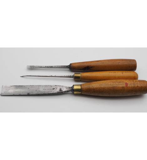 3 Good Early Herring Brothers Carving Gouges