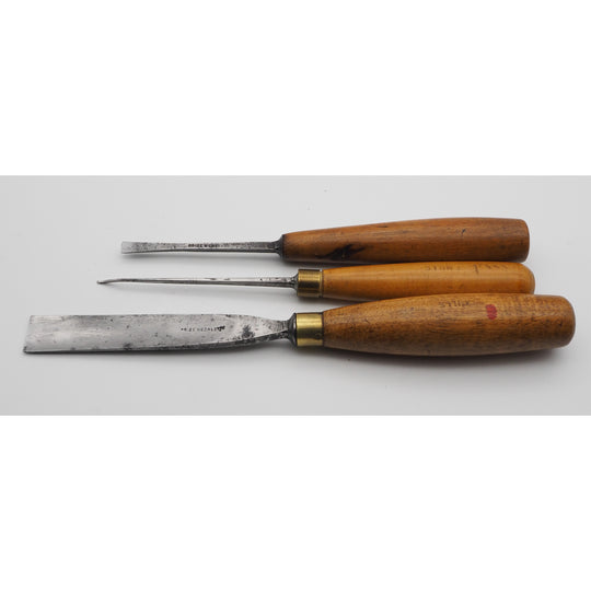 3 Good Early Herring Brothers Carving Gouges