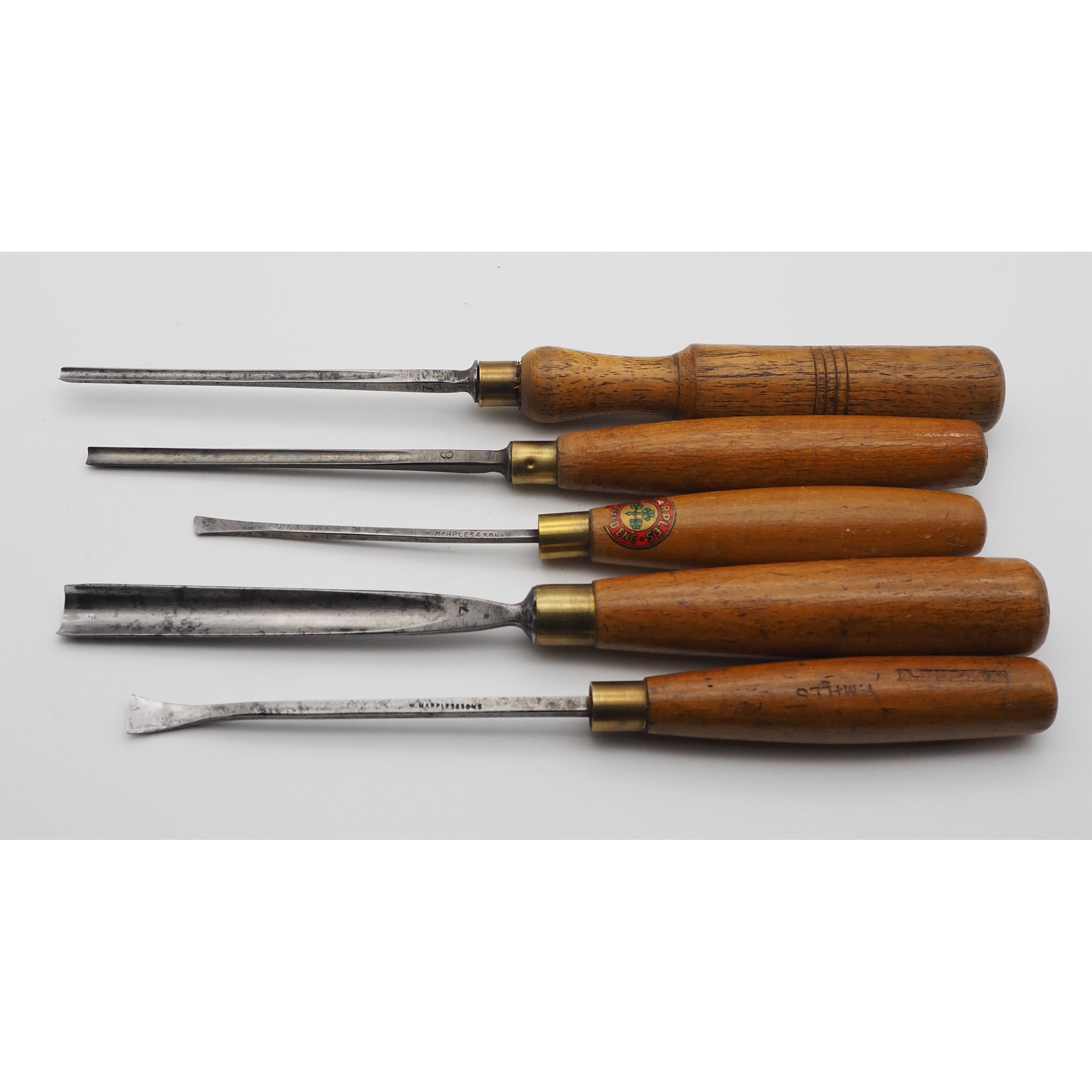 5 Good Small William Marples Carving Gouges