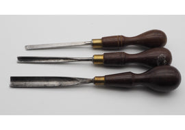 Set of 3 Marples Rosewood Handled Carving Gouges