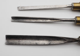 Set of 3 Marples Rosewood Handled Carving Gouges
