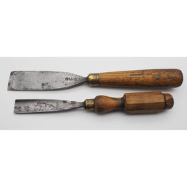 2 Large Early Carving Gouges by Addis & Herring