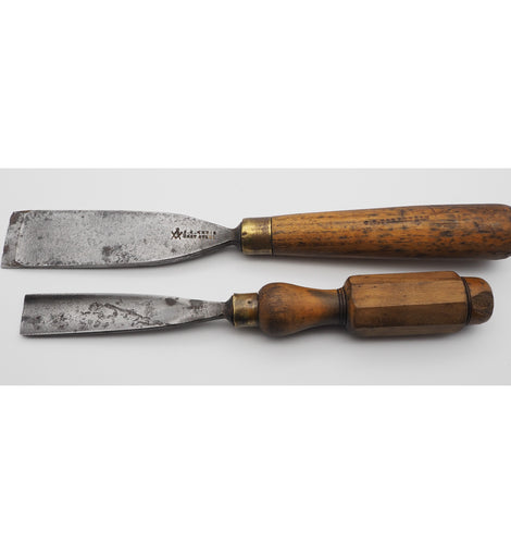 2 Large Early Carving Gouges by Addis & Herring