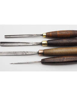 Four Good Early Carving Chisels and Gouges. Addis. Taylor.
