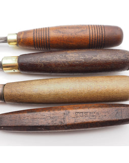 Four Good Early Carving Chisels and Gouges. Addis. Taylor.