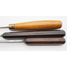 3 Good Profile Early Carving Chisels by Henry Taylor
