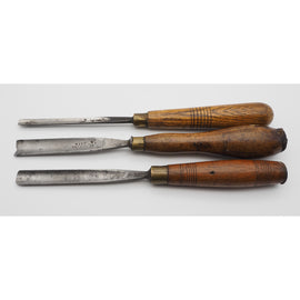 3 Good Antique Carving Gouges by Addis & Ward.