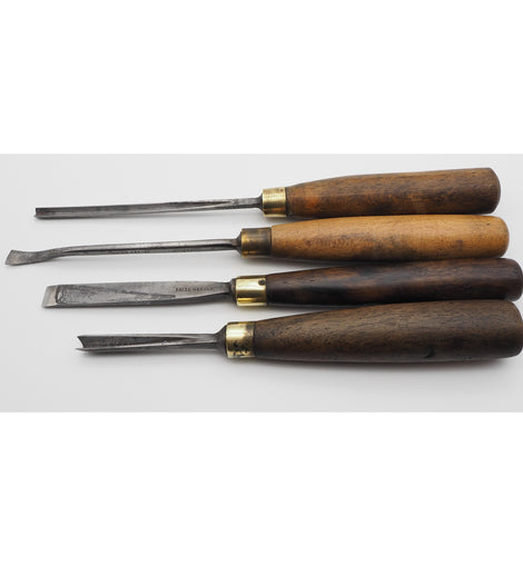 4 Early Carving Chisels by Herring of London