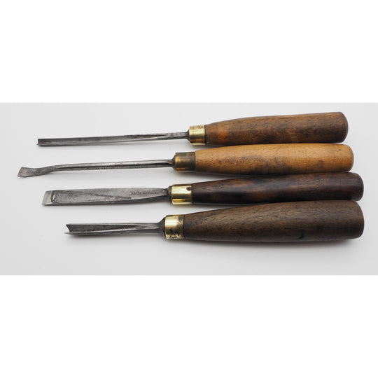 4 Early Carving Chisels by Herring of London