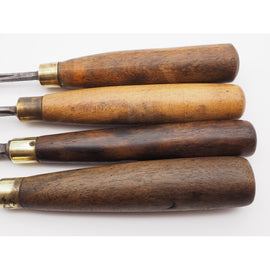 4 Early Carving Chisels by Herring of London