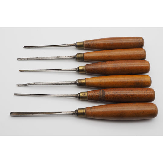 Good Set of 6 Carving Chisels by M & C of London