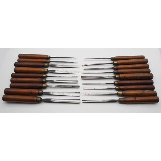 Incredibly Rare Set of 18 J. B. Addis Carving Chisels